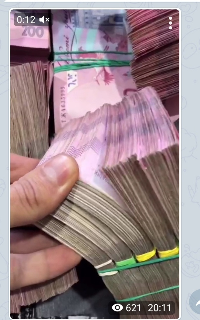 Скриншот из видеоролика с деньгами